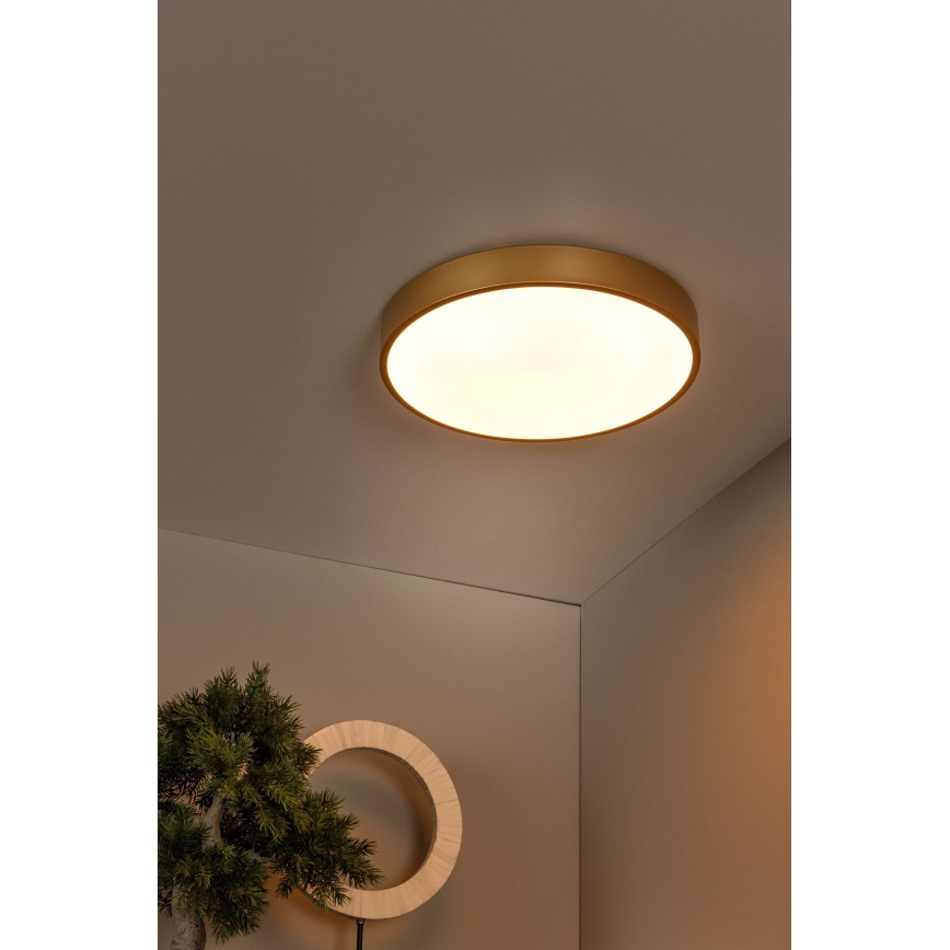 Lucide 79185/40/02 - LED Dimmable ceiling light UNAR LED/24W/230V d. 39,5 cm gold
