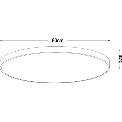 Lucide 79185/80/02 - LED Dimmable ceiling light UNAR LED/80W/230V d. 80 cm gold