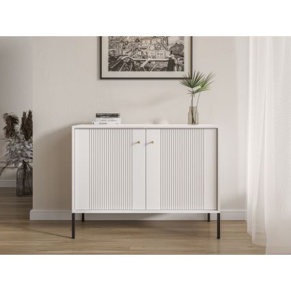 LUE 104x39 cm White/Black Chest of Drawers