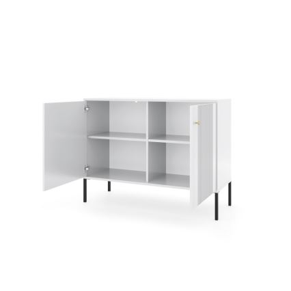 LUE 104x39 cm White/Black Chest of Drawers