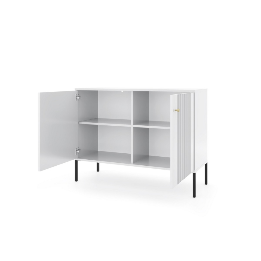 LUE 104x39 cm White/Black Chest of Drawers