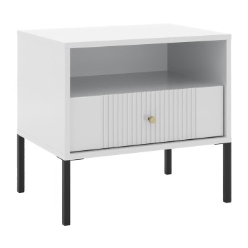 LUE Bedside Table 54x39 cm White/Black