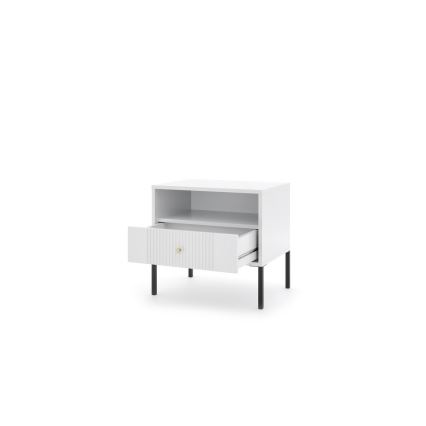 LUE Bedside Table 54x39 cm White/Black