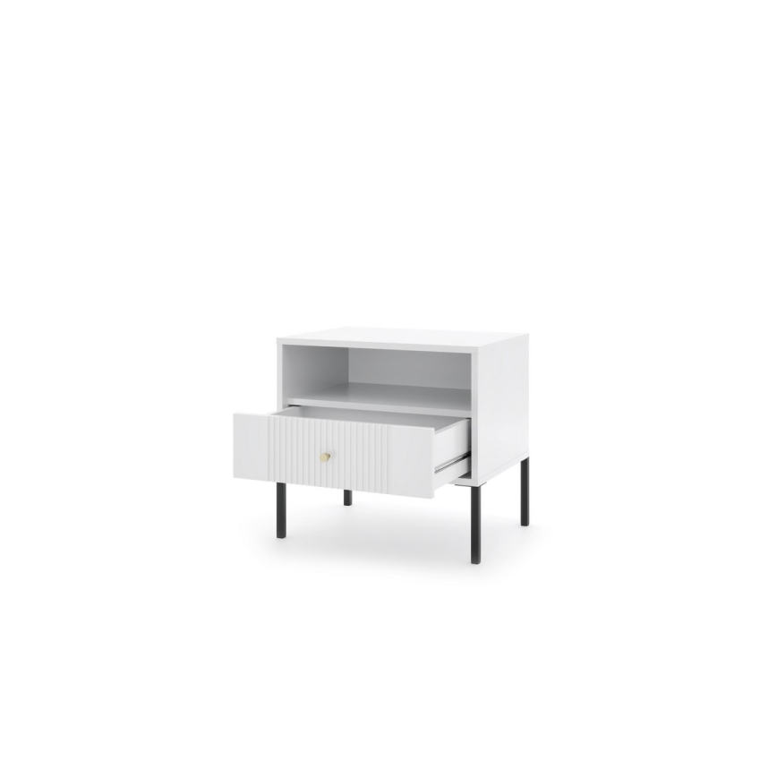 LUE Bedside Table 54x39 cm White/Black