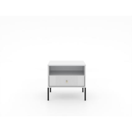 LUE Bedside Table 54x39 cm White/Black
