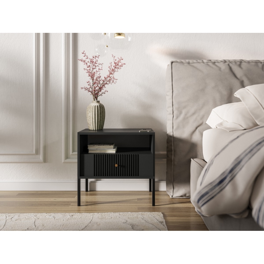 LUE Black Nightstand