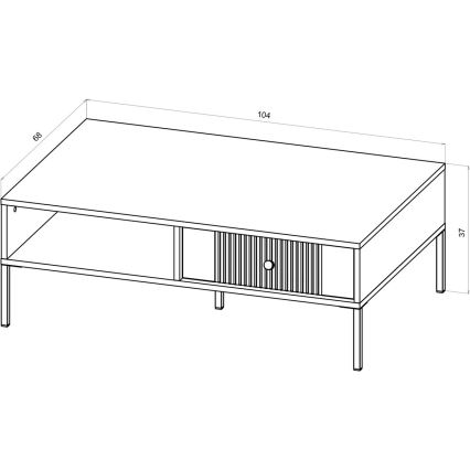 LUE Coffee Table 104x68 cm White/Black