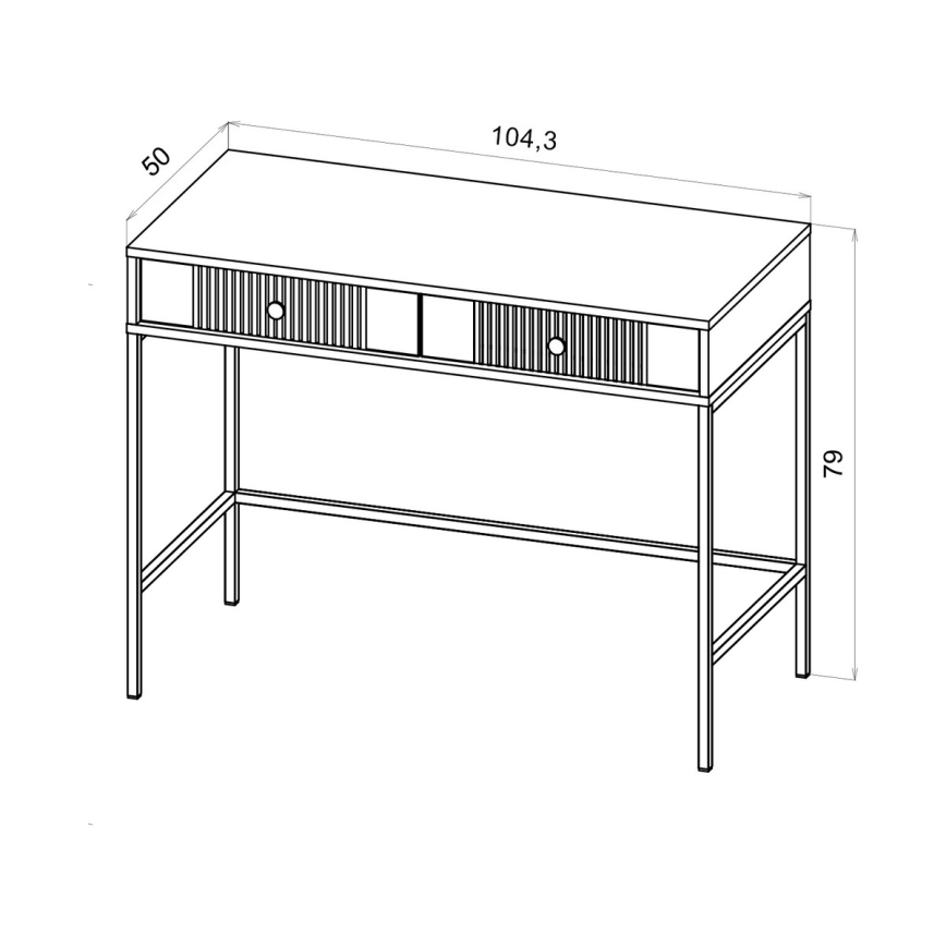LUE Console Table 104 x 50 cm, White/Black