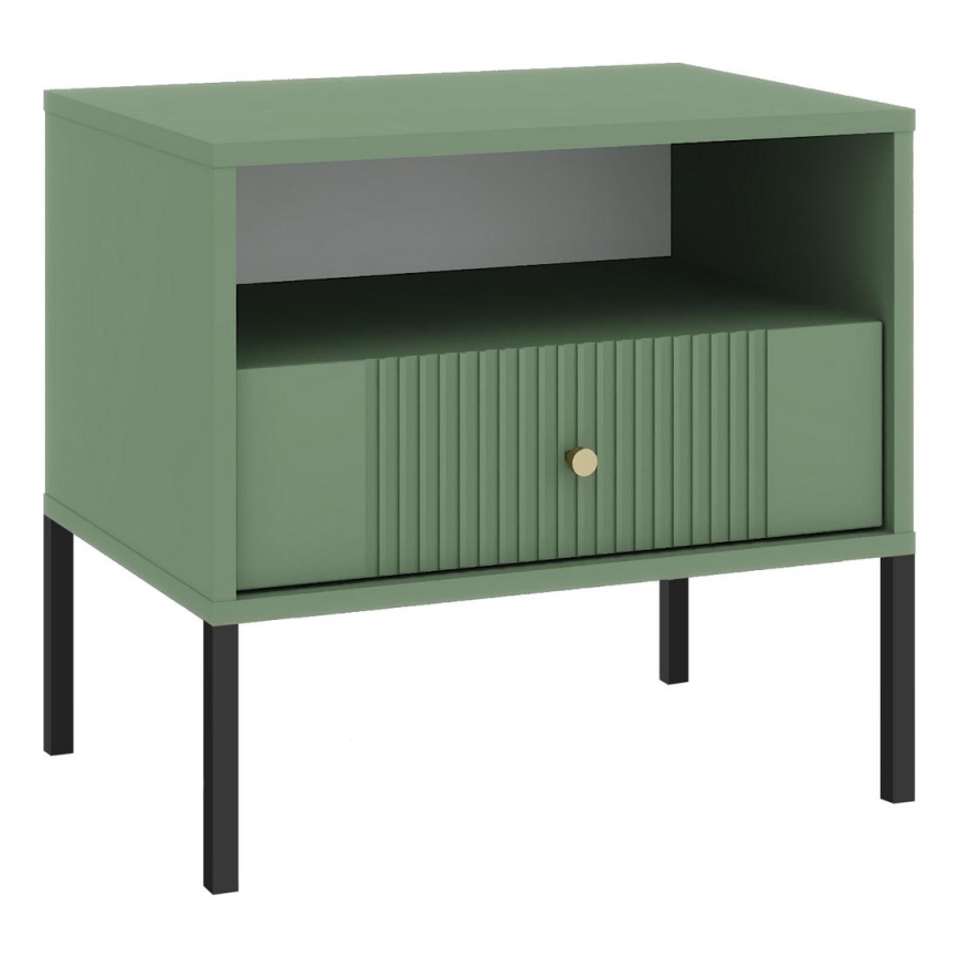 LUE Nightstand, Green/Black