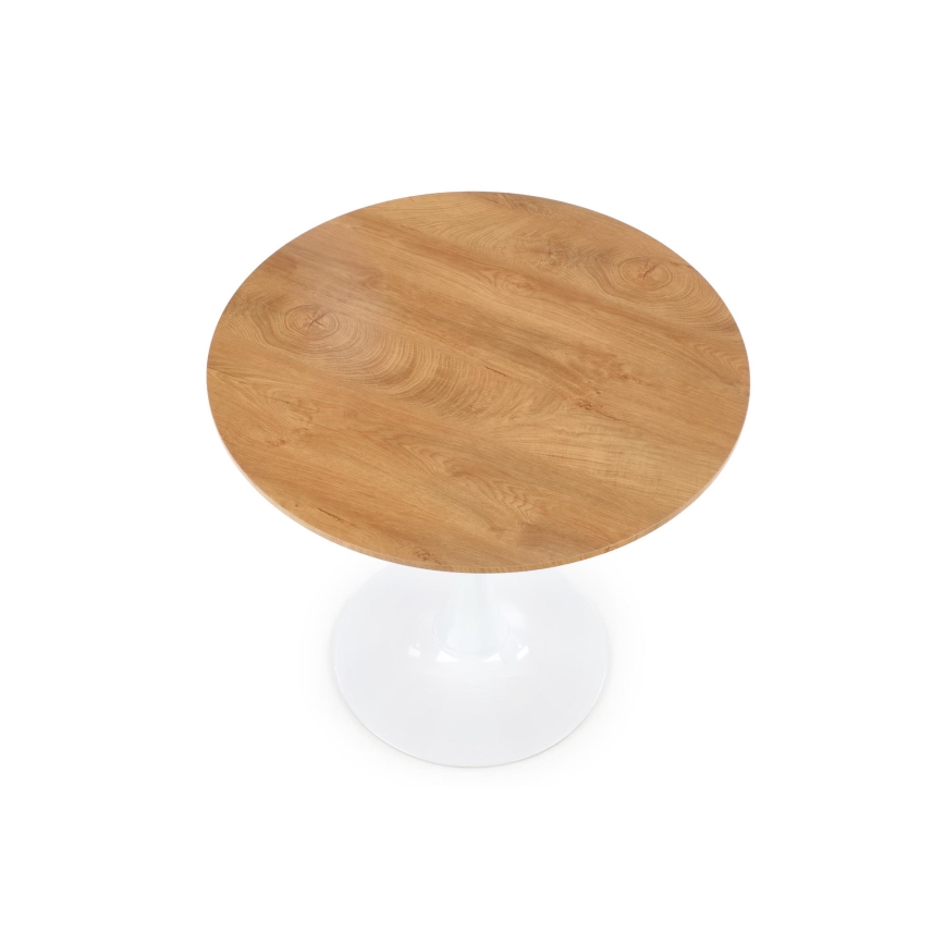 LUGI Dining Table Ø 80 cm Brown/White