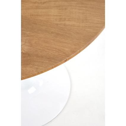 LUGI Dining Table Ø 80 cm Brown/White