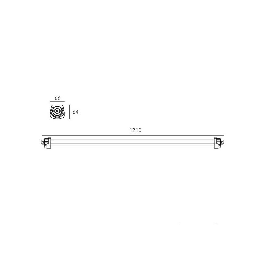 LUMEXO Technical Fluorescent Fixture LED/36W/230V 4000K IP65 121 cm