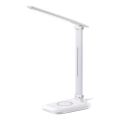 LUMI Dimmable LED Desk Lamp with Qi Wireless Charging and USB, 7W/230V, White