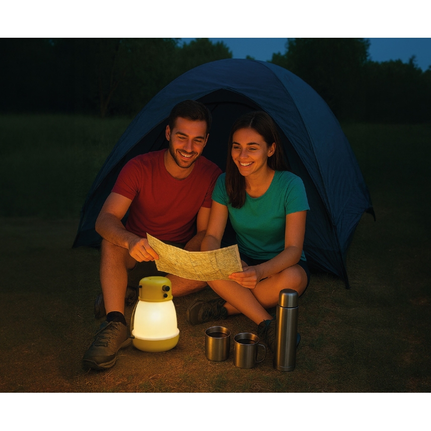 LUMINA MINIO LED — Dimmable Portable Rechargeable Lamp with Power Bank Function, 5V/1800 mAh, IP44, Yellow