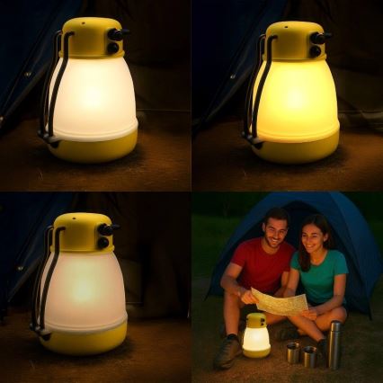 LUMINA MINIO LED — Dimmable Portable Rechargeable Lamp with Power Bank Function, 5V/1800 mAh, IP44, Yellow