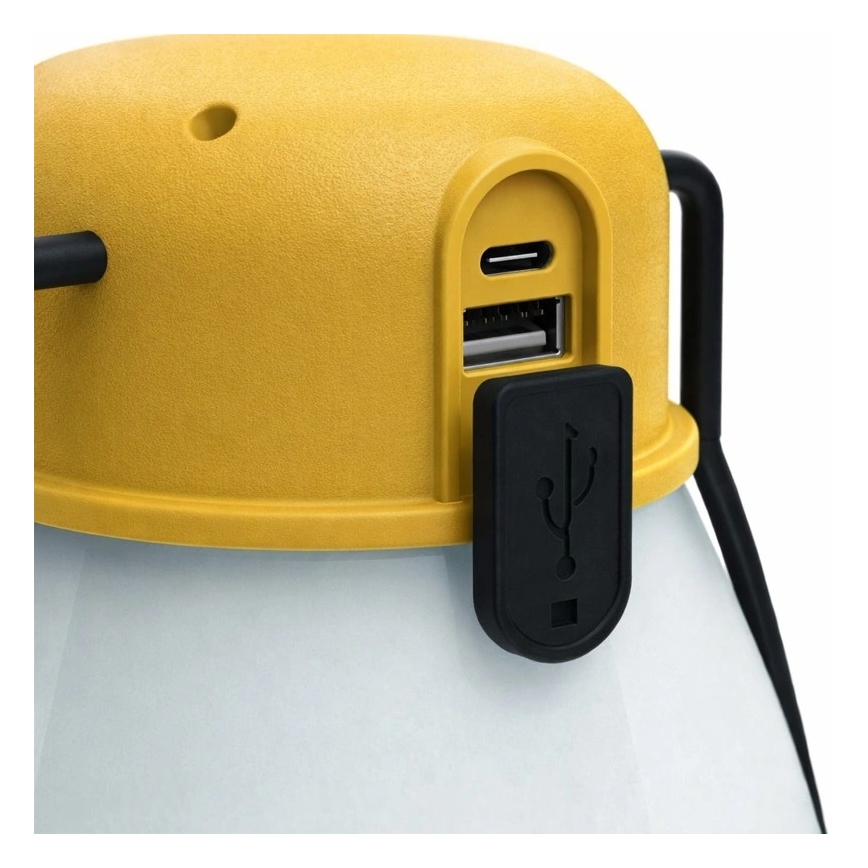 LUMINA MINIO LED — Dimmable Portable Rechargeable Lamp with Power Bank Function, 5V/1800 mAh, IP44, Yellow