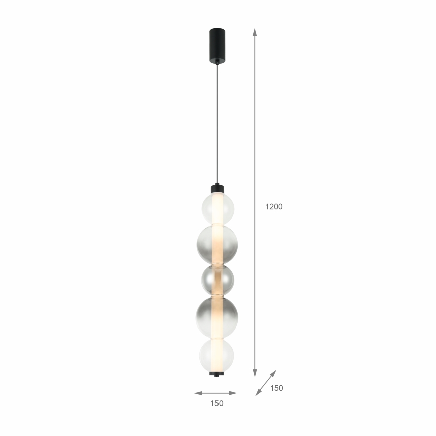 LUMMI Cable-Suspended LED Pendant LED/19W/230V, Black/Smoked