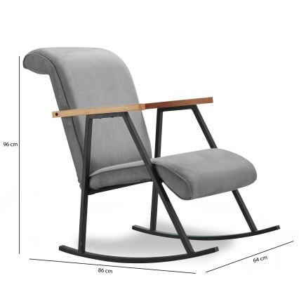 LUNI Grey Rocking Chair