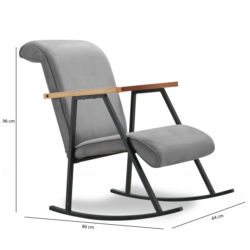 LUNI Grey Rocking Chair