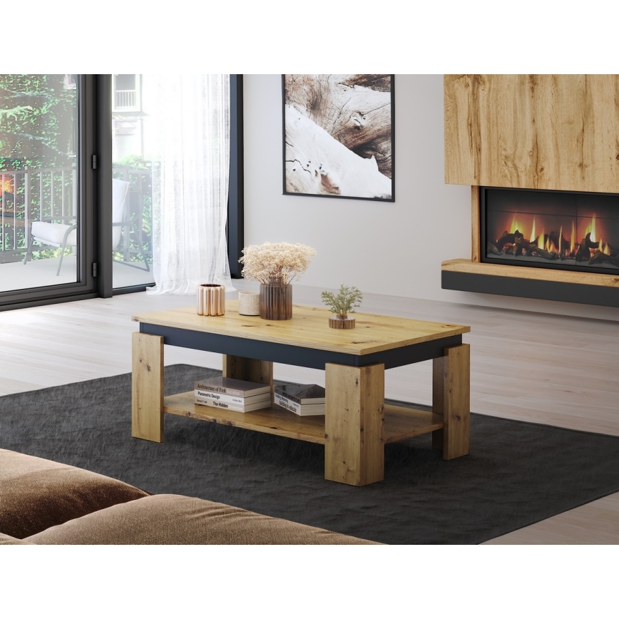 LUNO coffee table artisan oak/black