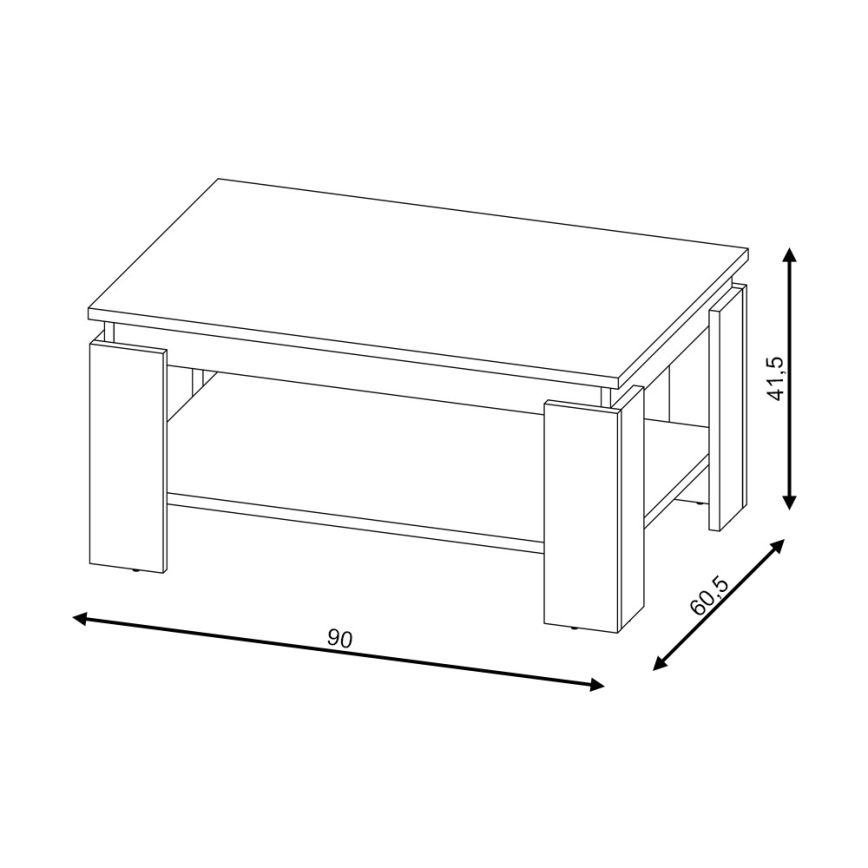 LUNO coffee table artisan oak/black