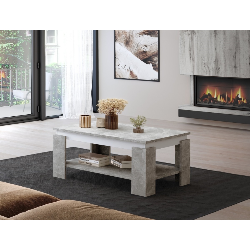 LUNO Coffee Table Grey Concrete/Anthracite