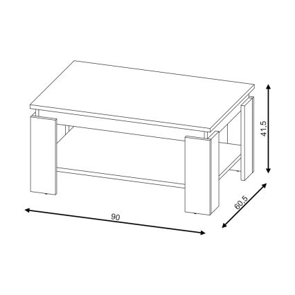 LUNO Coffee Table Grey Concrete/Anthracite