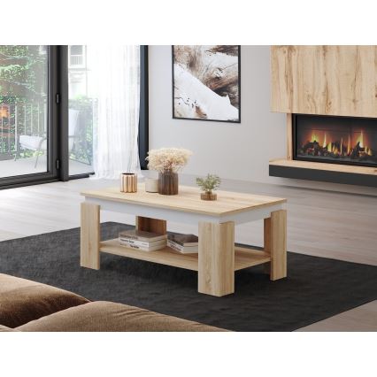 LUNO Coffee Table, Sonoma Oak/White
