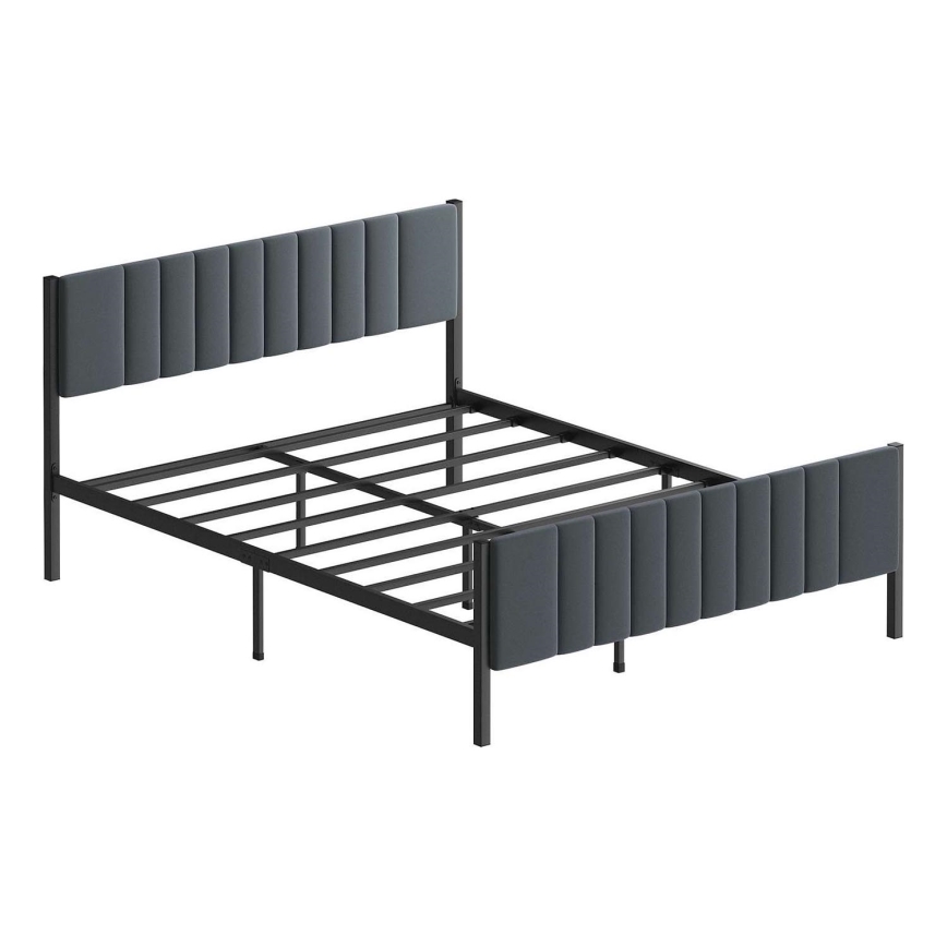 LUNOR Metal Double Bed 120 x 200 cm, Anthracite – Sturdy Frame with 120 kg Load Capacity