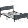 LUNOR Metal Double Bed 120 x 200 cm, Anthracite – Sturdy Frame with 120 kg Load Capacity