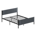 LUNOR Metal Double Bed 140 x 200 cm, Anthracite, 200 kg Load Capacity
