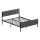 LUNOR Metal Double Bed 140 x 200 cm, Anthracite, 200 kg Load Capacity