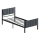 LUNOR Metal Single Bed 90x200 cm, Anthracite — 120 kg Load Capacity