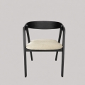 LUSO Dining Chair, Black/Beige