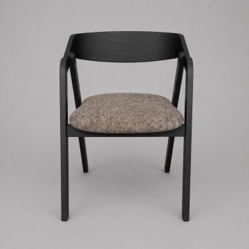 LUSO Dining Chair, Black/Brown