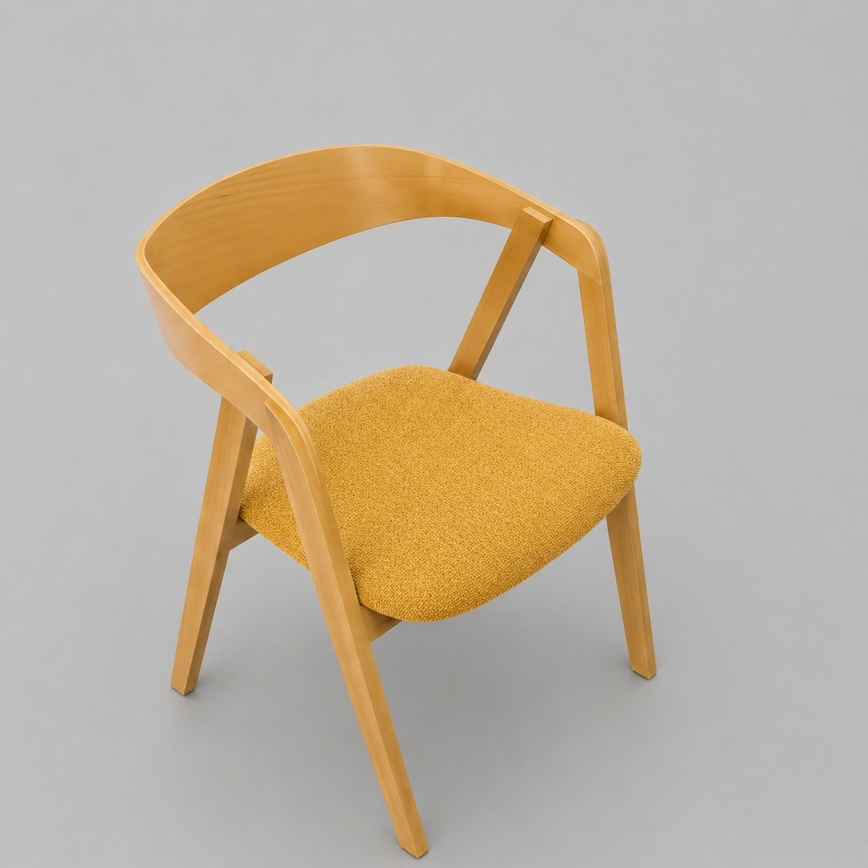 LUSO Dining Chair Oak/Orange