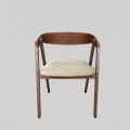 LUSO Dining Chair, Walnut/Beige