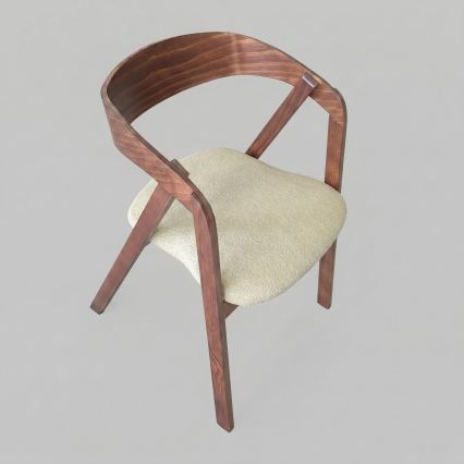 LUSO Dining Chair, Walnut/Beige