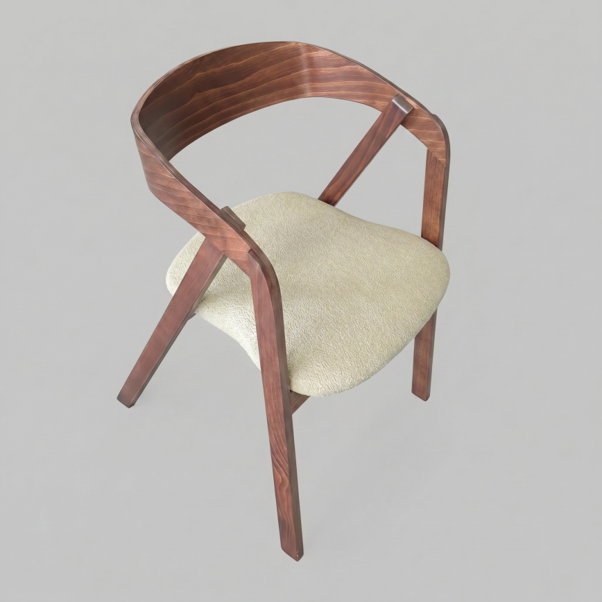 LUSO Dining Chair, Walnut/Beige