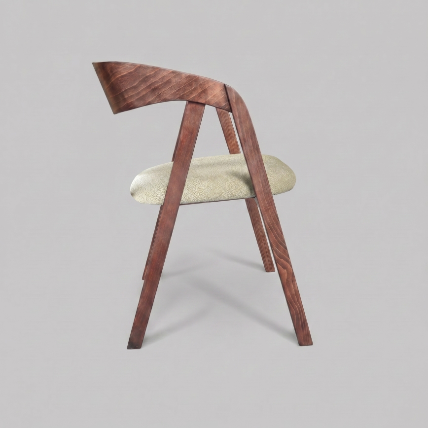 LUSO Dining Chair, Walnut/Beige