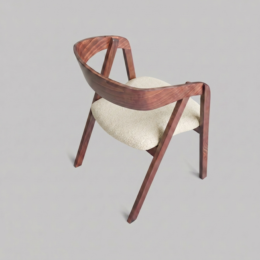 LUSO Dining Chair, Walnut/Beige
