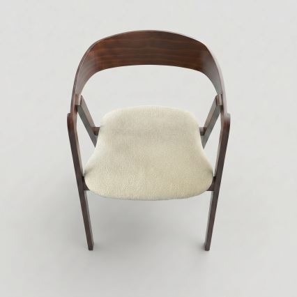 LUSO Dining Chair, Walnut/Beige