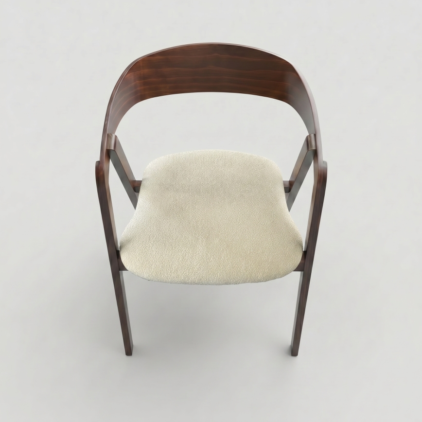 LUSO Dining Chair, Walnut/Beige