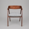 LUSO Dining Chair, Walnut/Grey