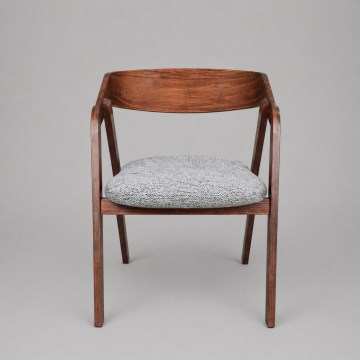 LUSO Dining Chair, Walnut/Grey