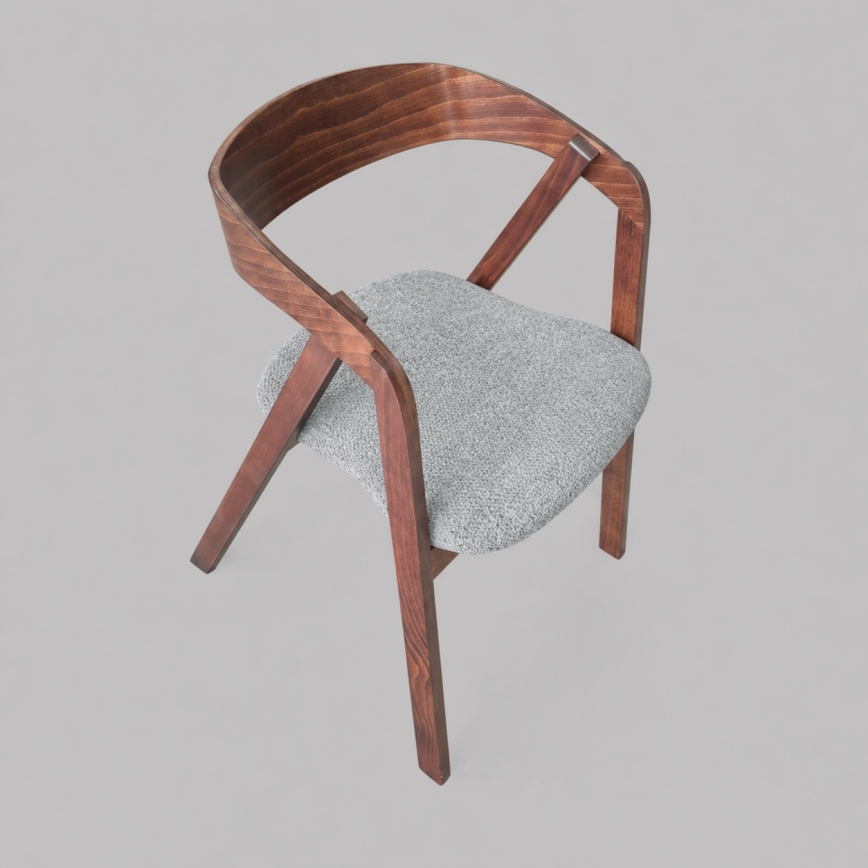 LUSO Dining Chair, Walnut/Grey