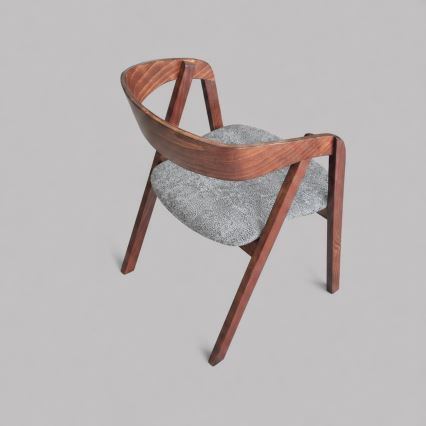LUSO Dining Chair, Walnut/Grey