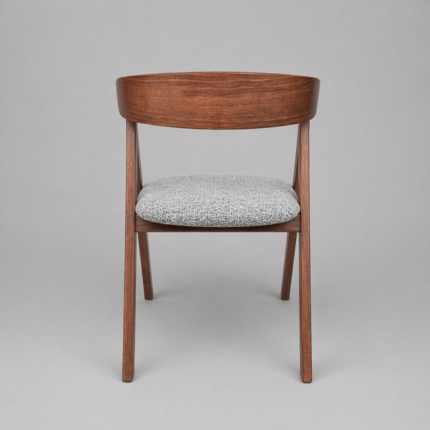 LUSO Dining Chair, Walnut/Grey