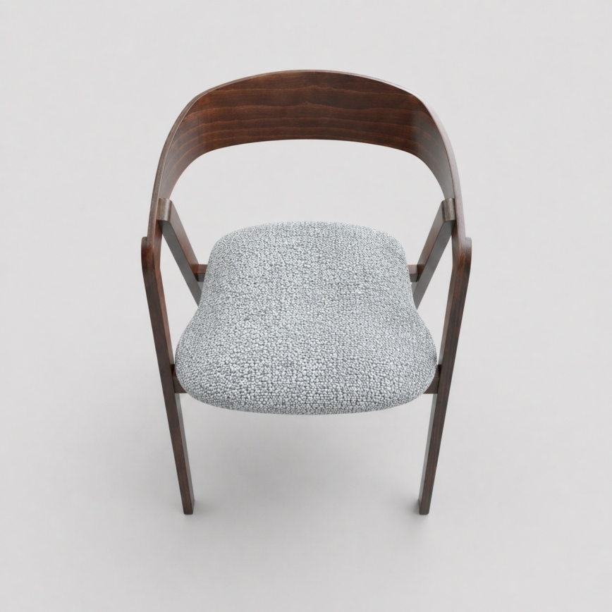 LUSO Dining Chair, Walnut/Grey