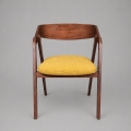 LUSO Walnut/Orange Dining Chair